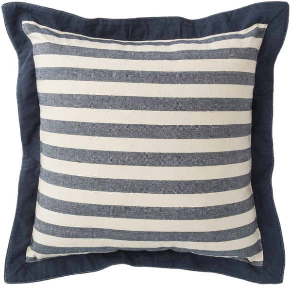 Nautical Narrow Stripe Cushion with Border - 51 x 51cm 